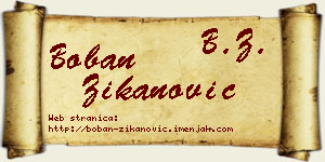 Boban Žikanović vizit kartica